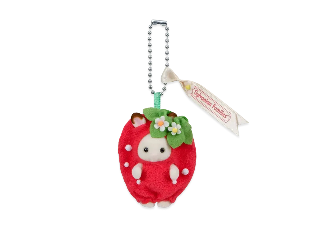 EPOCH "Sylvanian Families Keychain" Chocolate Rabbit Baby -Strawberry-