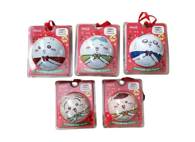 Coca Cola -Chiikawa- Christmas Ball Ornament Complete Set Of 5