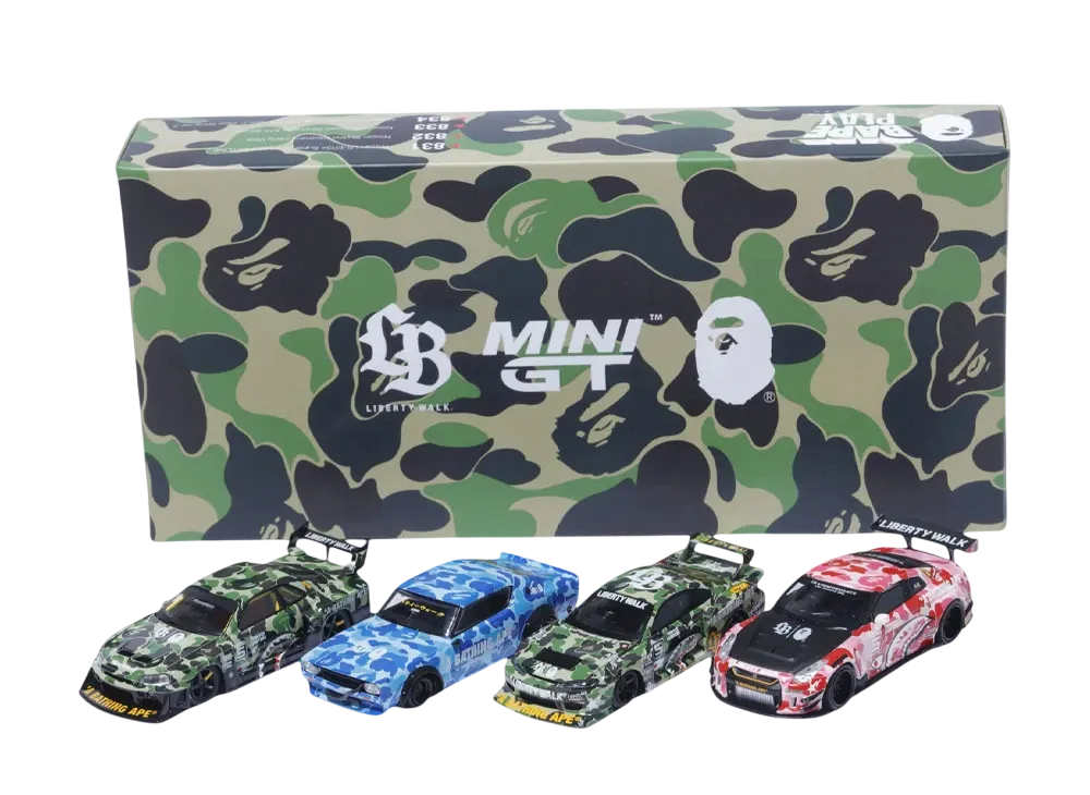 TSM MODEL / A BATHING APE "MINI GT" LBWK NISSAN 1/64 4PCS SET