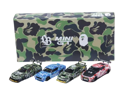 TSM MODEL / A BATHING APE "MINI GT" LBWK NISSAN 1/64 4PCS SET