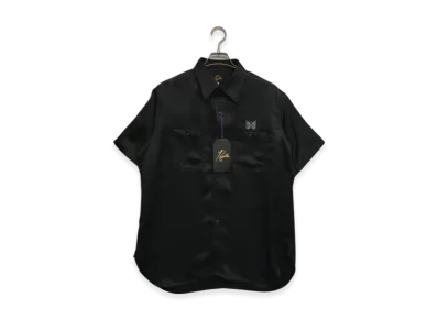 NEEDLES S/S Work Shirt Poly Sateen "Black"