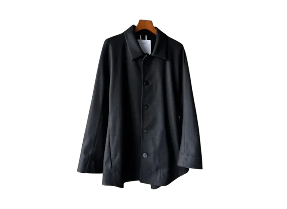 OVERCOAT Wool Flannel Over Shirt "Black"
