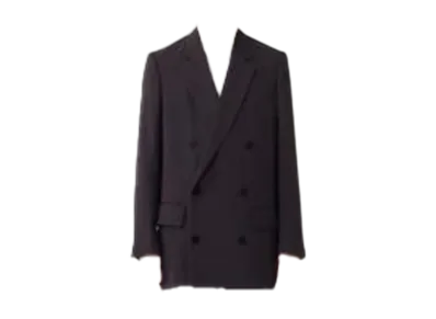 OVERCOAT Rayon Tricotine Double Breasted Jacket In "Coffee Brown"