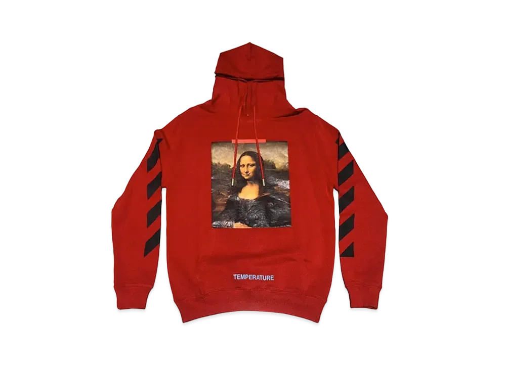 オフホワイト ダイアゴナル モナリザ フーディー "レッド"