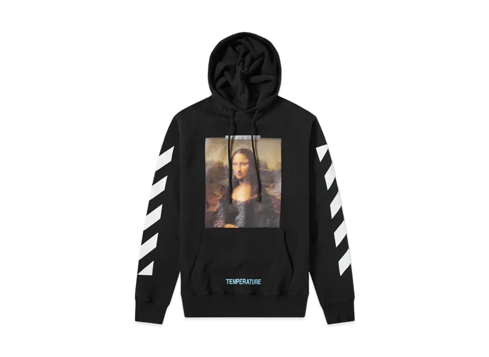 オフホワイト ダイアゴナル モナリザ フーディー "ブラック"