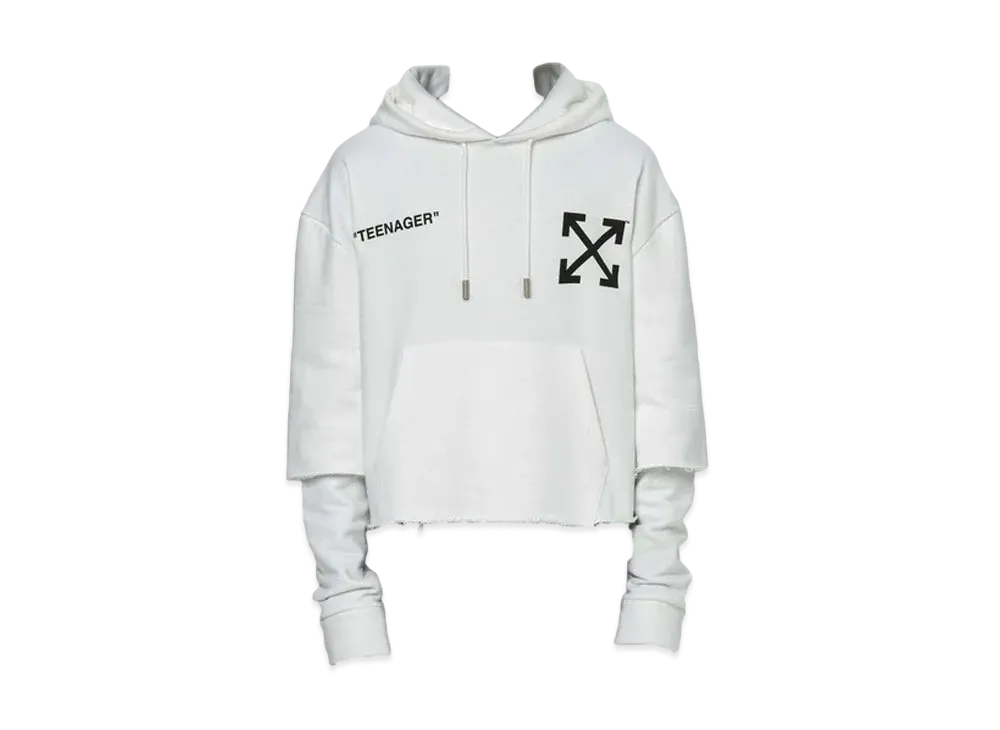 OFF-WHITE Distressed Flamed Bart Hoodie "White"
