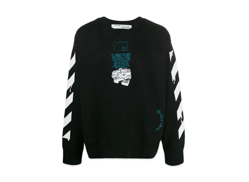 オフホワイト ドリッピング アローズ ノン フィニート スウェットシャツ "ブラック"