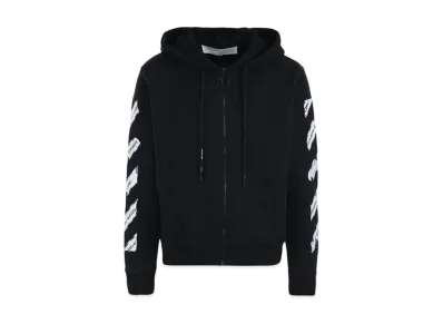 OFF-WHITE Airport Tape Zip Up Hoodie "Black"