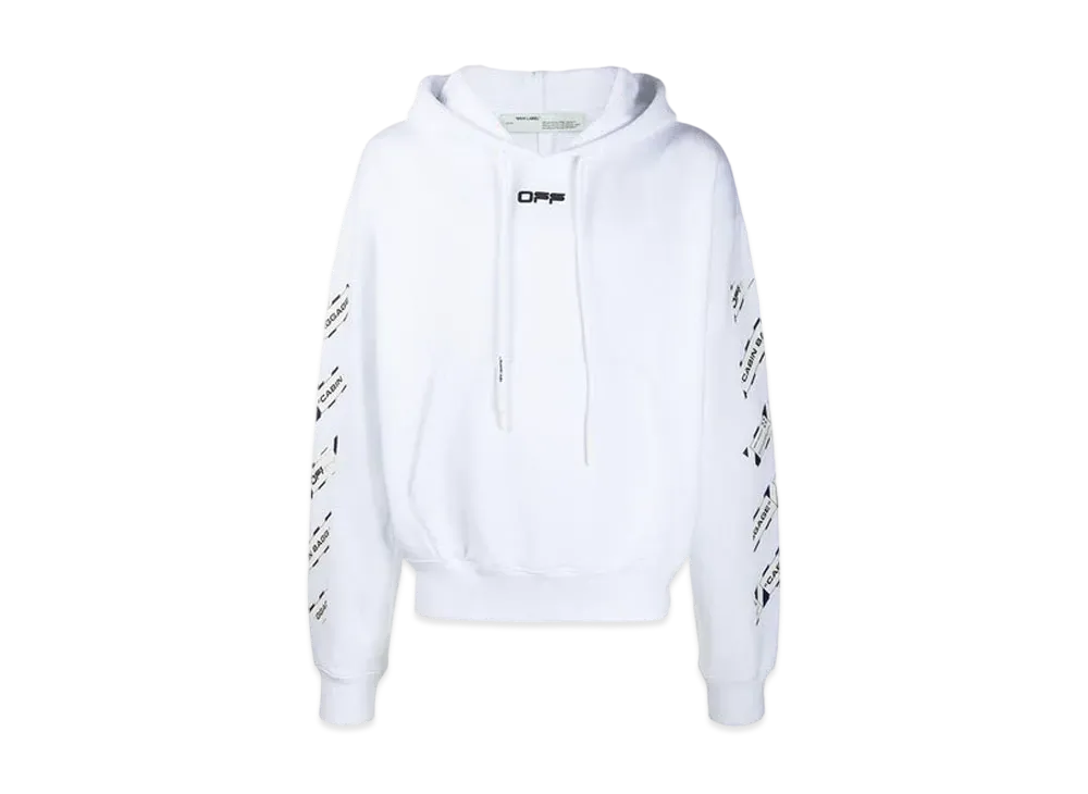 OFF-WHITE Airport Tape Arrows Diag Over Hoodie "White"