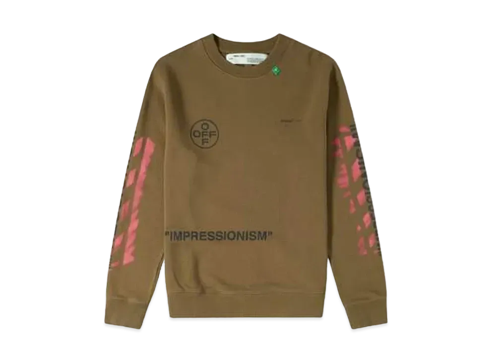 OFF-WHITE Impressionism' Diag Stencil Sweatshirt "Green"