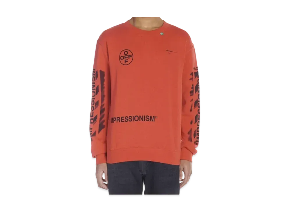 OFF-WHITE Impressionism' Diag Stencil Sweatshirt "Red"