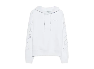 OFF-WHITE Diag Unfinished Slim Hoodie "White"