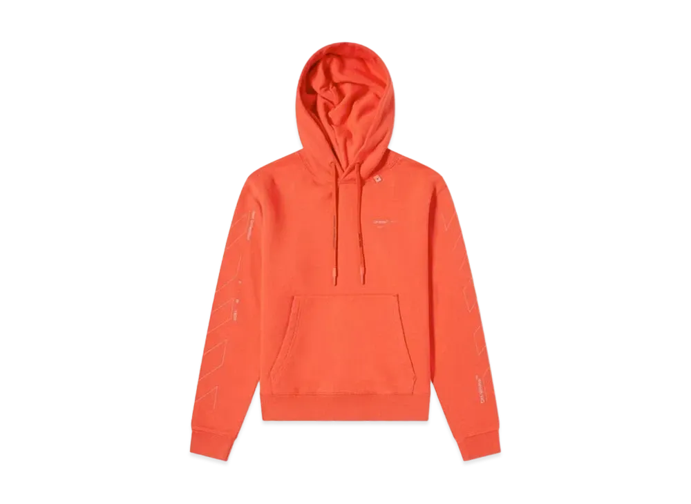 OFF-WHITE Diag Unfinished Slim Hoodie "Red"
