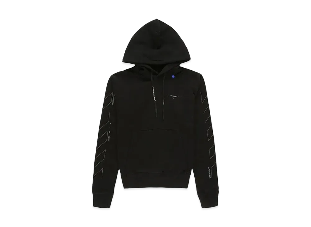 OFF-WHITE Diag Unfinished Slim Hoodie "Black"
