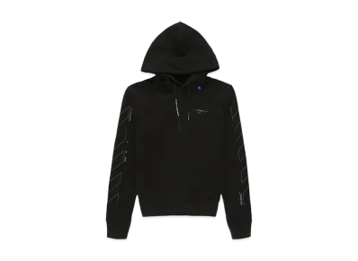 OFF-WHITE Diag Unfinished Slim Hoodie "Black"