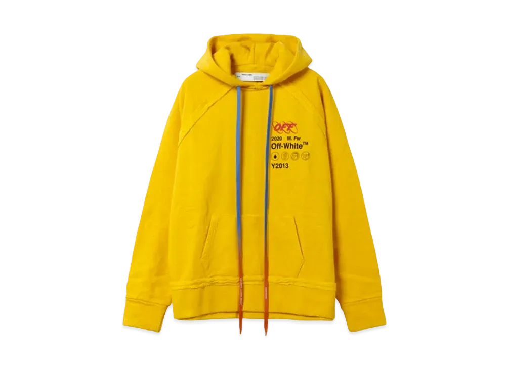 オフホワイト オーバーサイズ インダストリアル Y013 フーディー "イエロー"