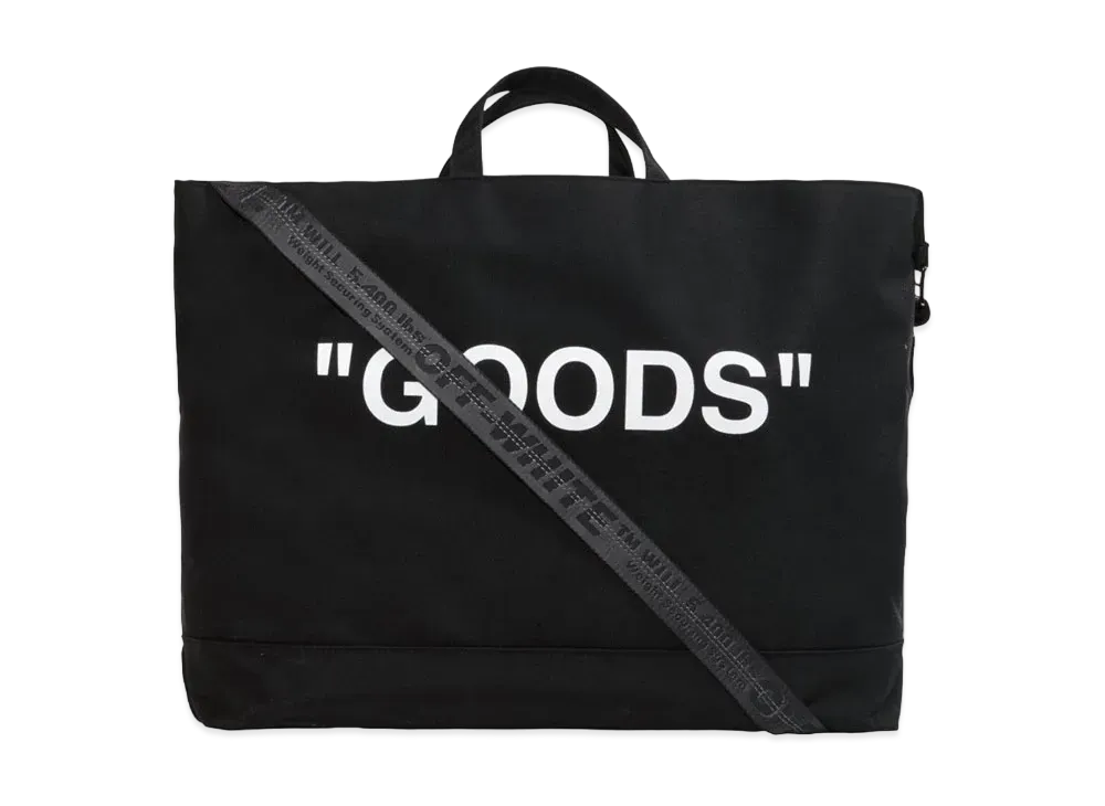 OFF-WHITE Quote Tote Bag "GOODS" "Black"