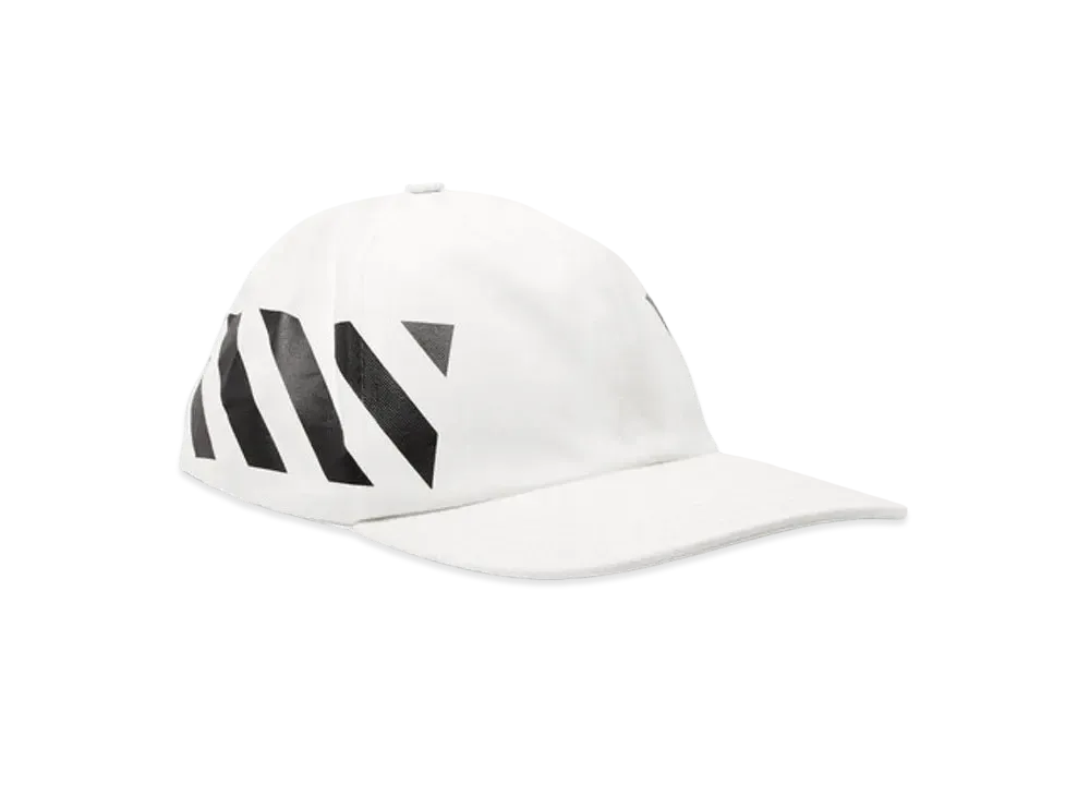 OFF-WHITE Striped Diag Canvas Hat "White"