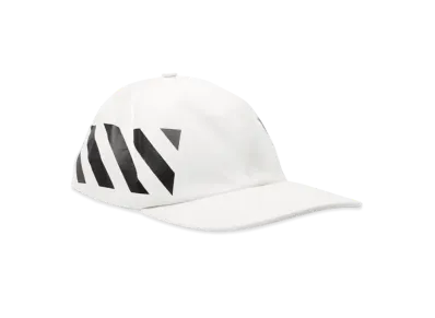 OFF-WHITE Striped Diag Canvas Hat "White"