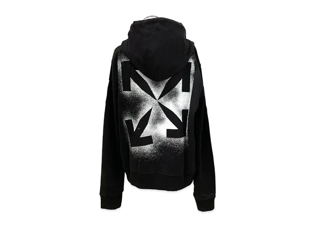 オフホワイト ステンシルスリム フーディー "ブラック"