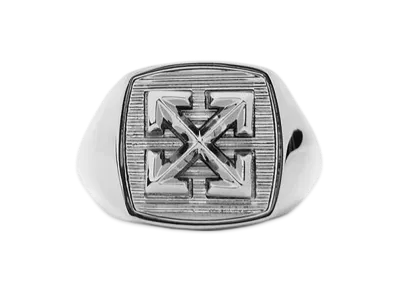 Off-White Arrow Textured Ring "Silver"