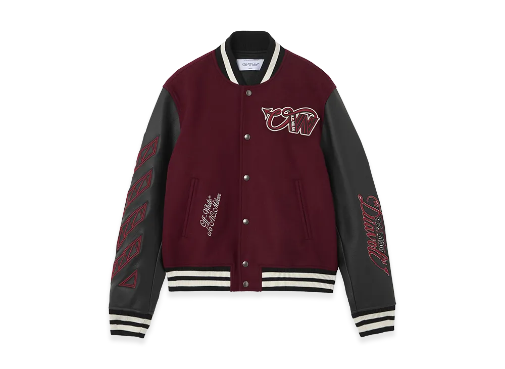Off-White x AC Milan Varsity Jacket "Black/Red"