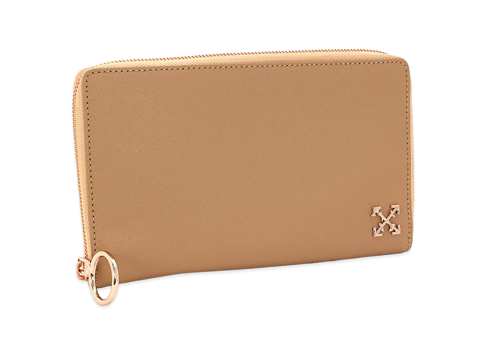 Off-White Purse Zip Around Travel Case "Nude"