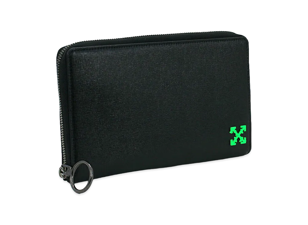 Off-White Purse Zip Around Travel Case "Black"