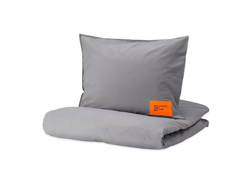 Off-White Virgil Abloh x IKEA MARKERAD US Duvet Cover & Pillowcase (Full/Queen) "Gray"
