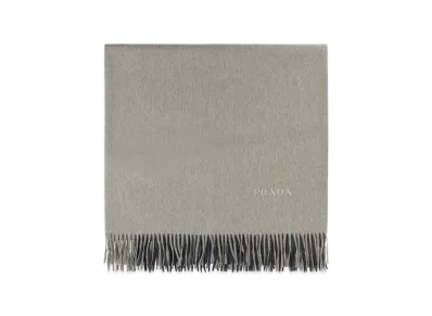 PRADA Two-Tone Cashmere Blend Blanket "Gray"