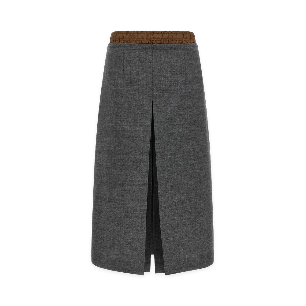 PRADA Women's Double Layer Skirt "Gray"
