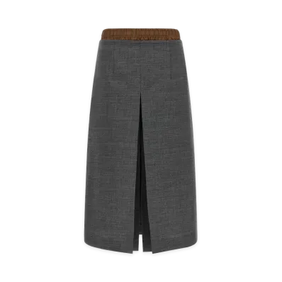 PRADA Women's Double Layer Skirt "Gray"