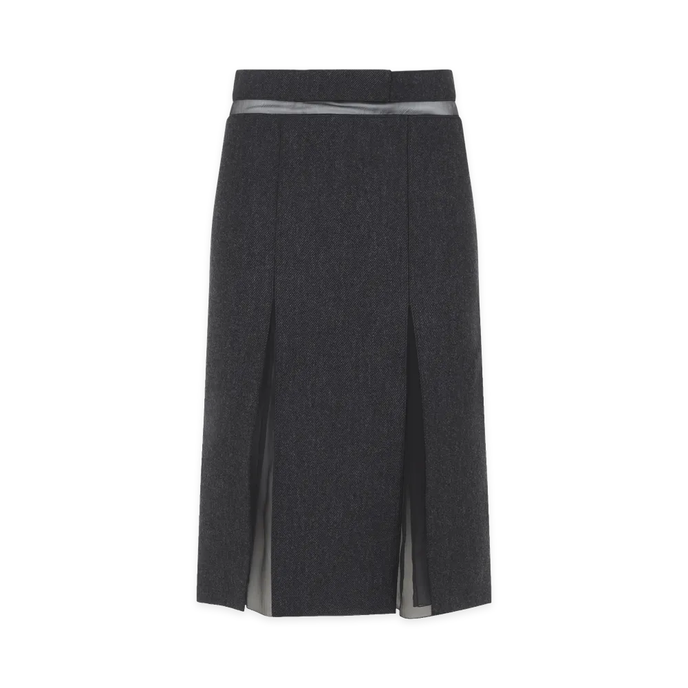 PRADA Women's Ardesia Wool Skirt "Gray"