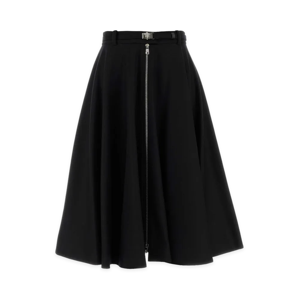 PRADA Women's Re-Wool Skirt "Black"
