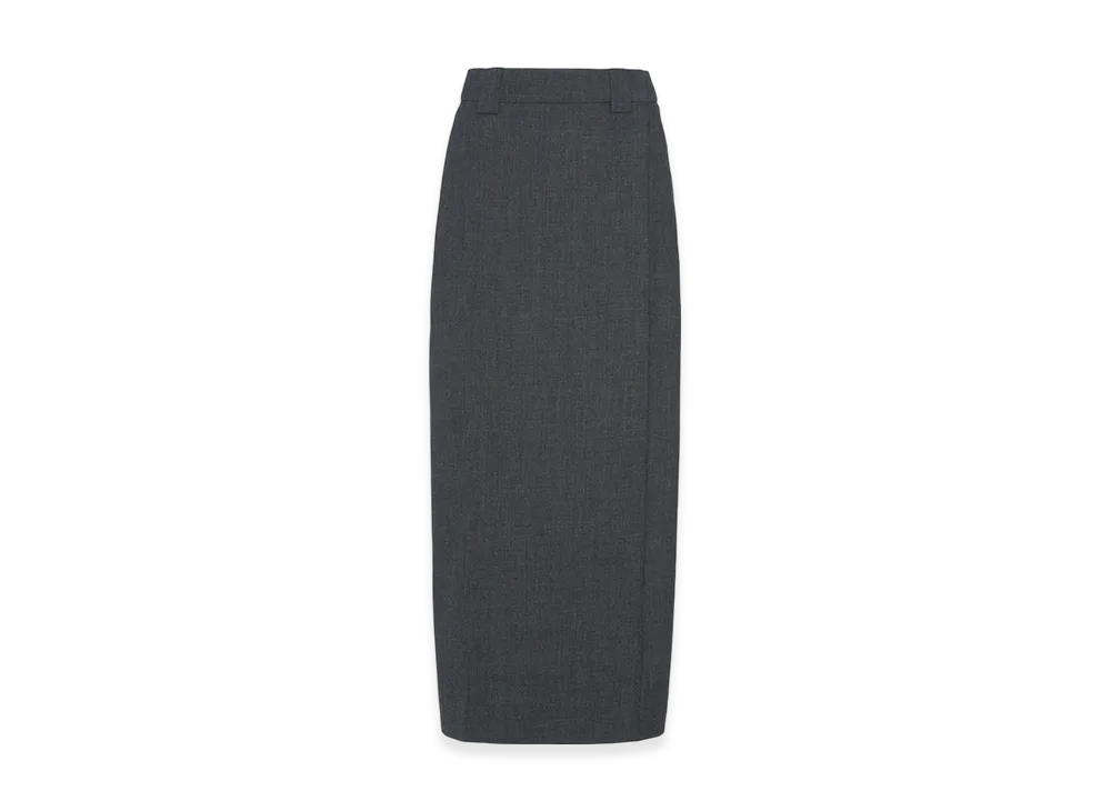 PRADA Women's Wool Midi-Skirt "Slate Gray"