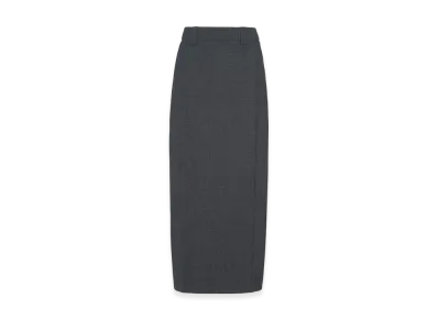 PRADA Women's Wool Midi-Skirt "Slate Gray"