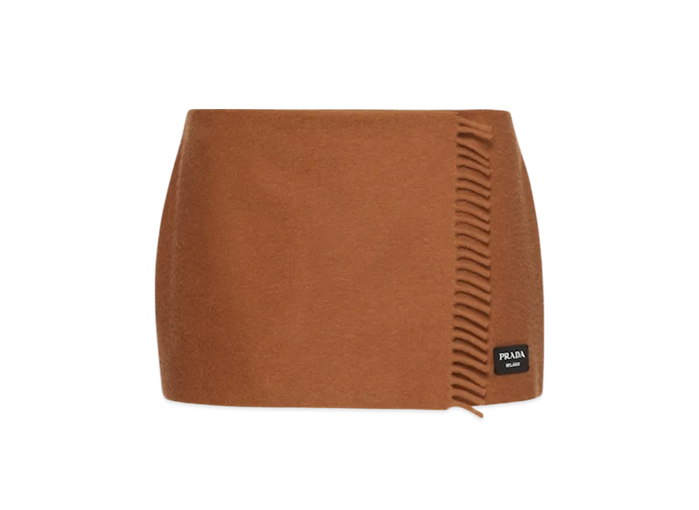 PRADA Women's Cashmere Miniskirt "Cognac"
