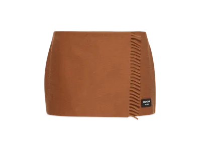 PRADA Women's Cashmere Miniskirt "Cognac"
