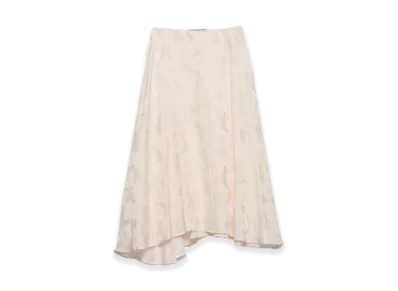 PRADA Floral Print Jacquard Skirt "Ivory"
