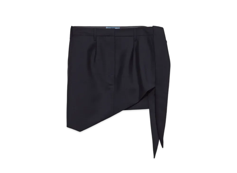 PRADA Women's Kid Mohair Miniskirt "Navy"