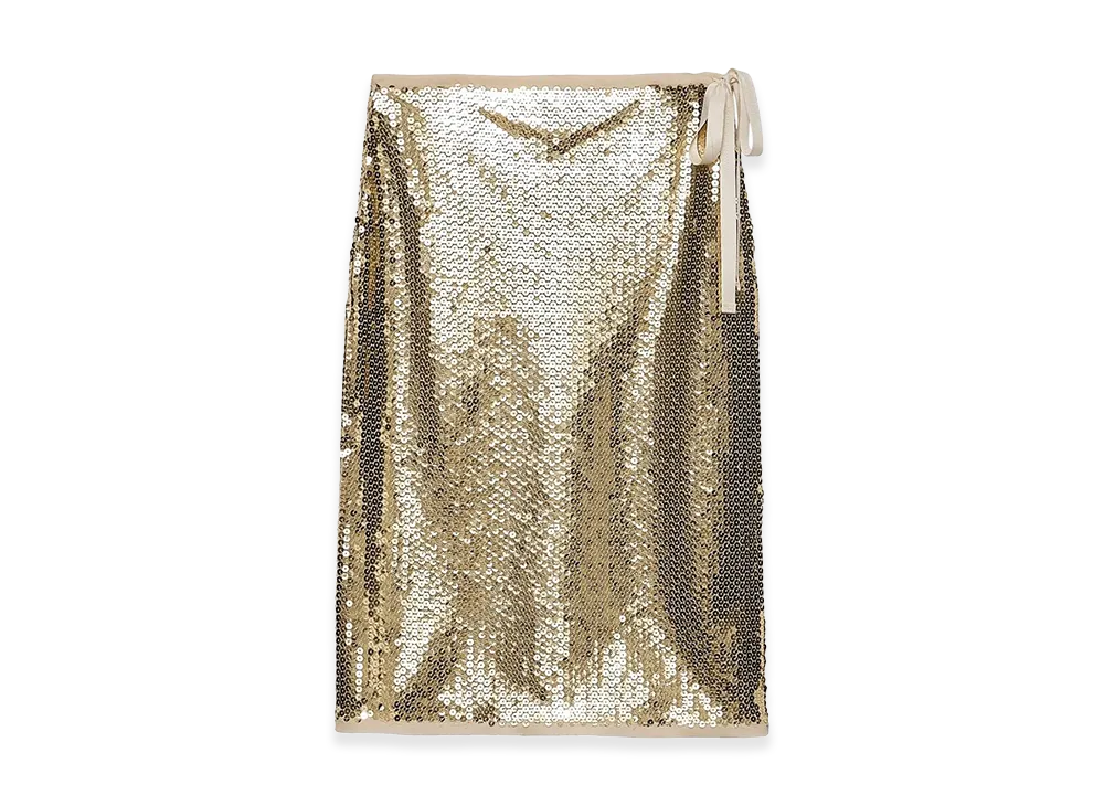 PRADA Women's Sequined Pencil Skirt "Gold"