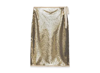 PRADA Women's Sequined Pencil Skirt "Gold"