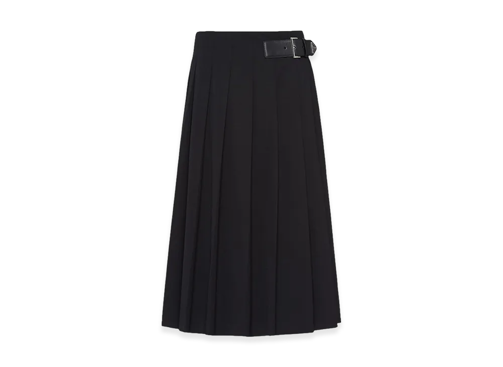 PRADA Women's Gabardine Midi Skirt "Black"