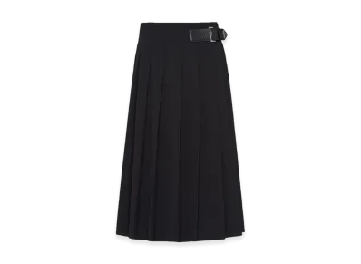 PRADA Women's Gabardine Midi Skirt "Black"