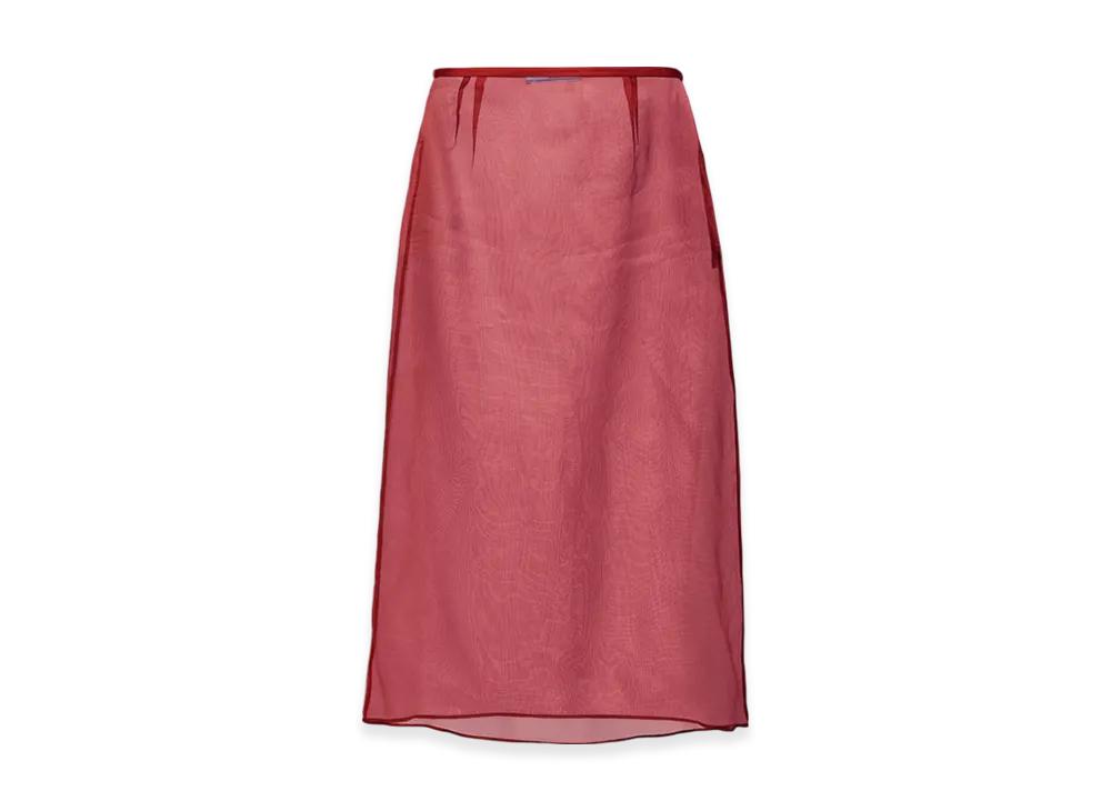 PRADA Women's Organza Midi-Skirt "Dark Cherry"