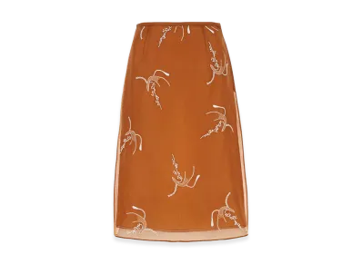 PRADA Women's Copper Organza Skirt "Brown"