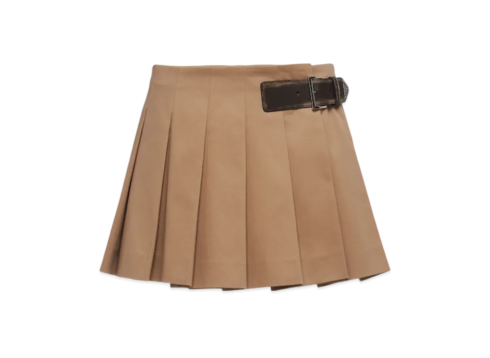 PRADA Women's Gabardine Miniskirt "Khaki"