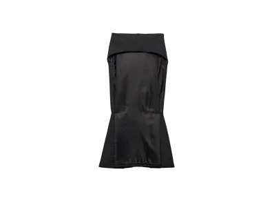 PRADA Women's Deconstructed Chevron Midi-Skirt "Navy"