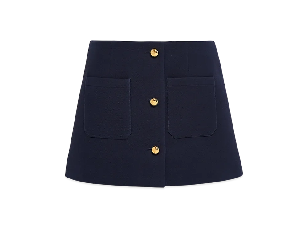 PRADA Women's Tricotine Miniskirt "Navy"