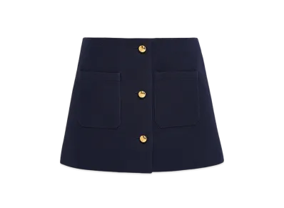 PRADA Women's Tricotine Miniskirt "Navy"